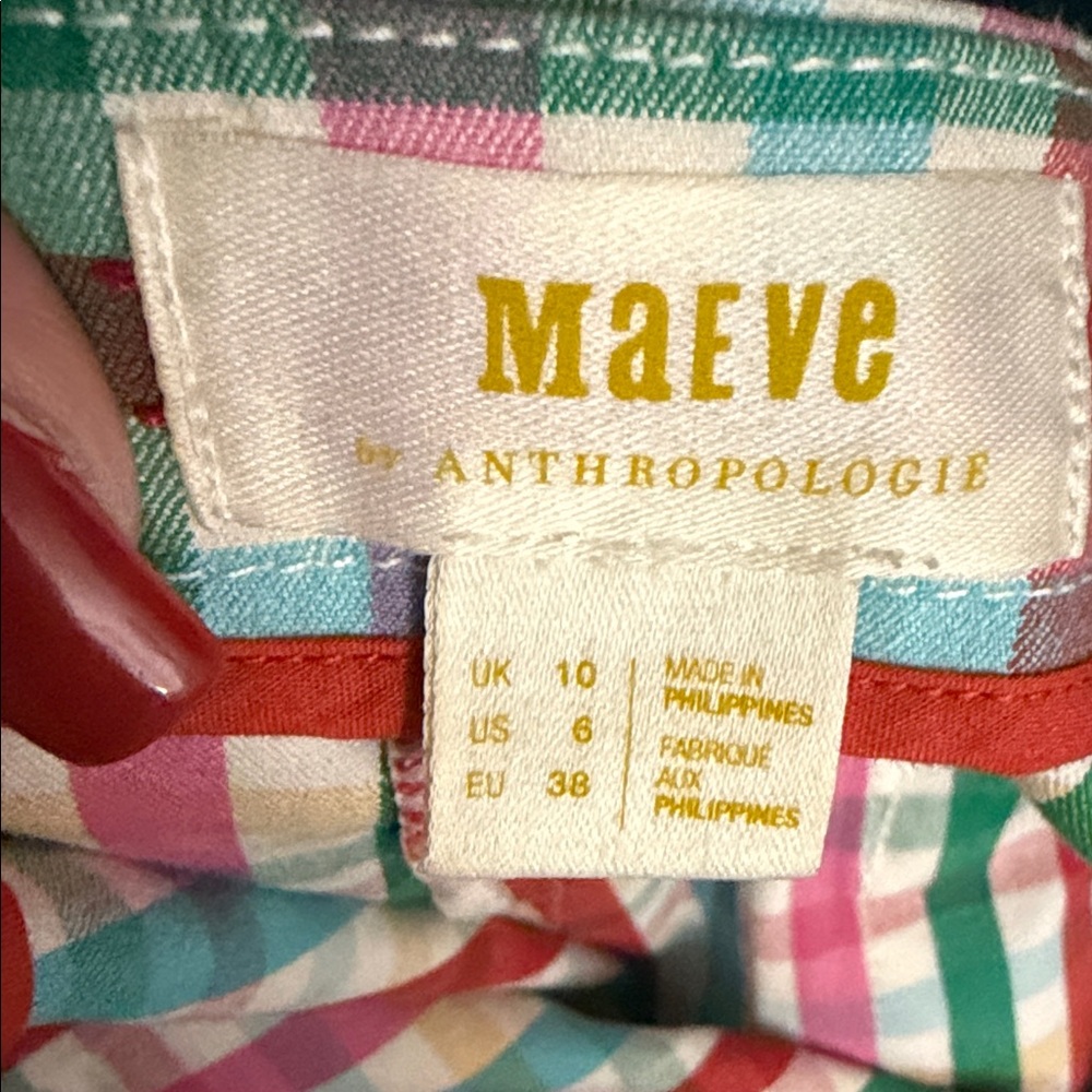 Anthropologie Colorful Gingham High Waist Shorts - Picture 9 of 12